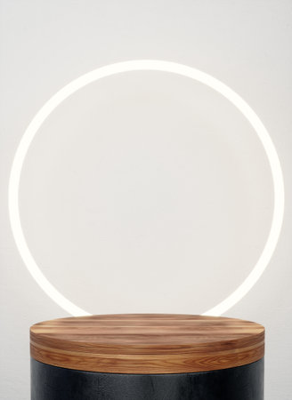 Fashion product background and stand black podium display with blank backdrops.の写真素材