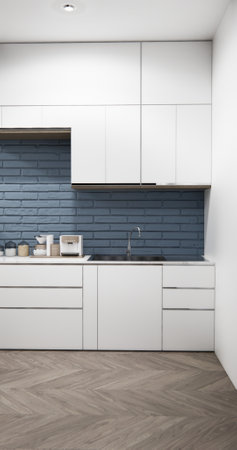 Gray modern style minimal interior. 3D renderingの写真素材