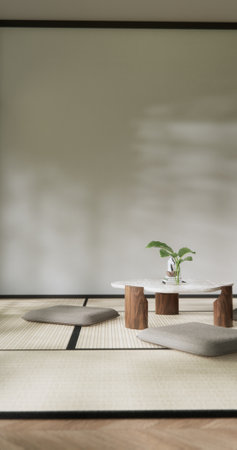 Japan Room Design Japanese style. 3D renderingの写真素材