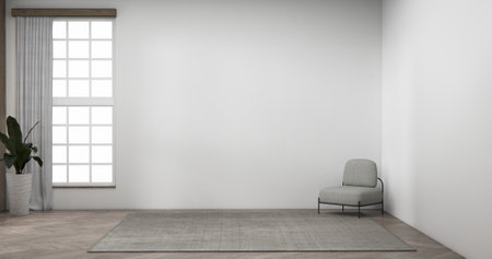 Living room has sofa with mockup and decorated decortion in the white wall background. 3d renderingの写真素材