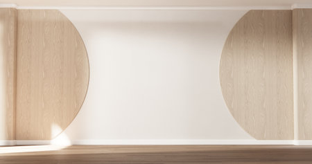 modern empty interior modern style wooden floor.3D renderingの写真素材