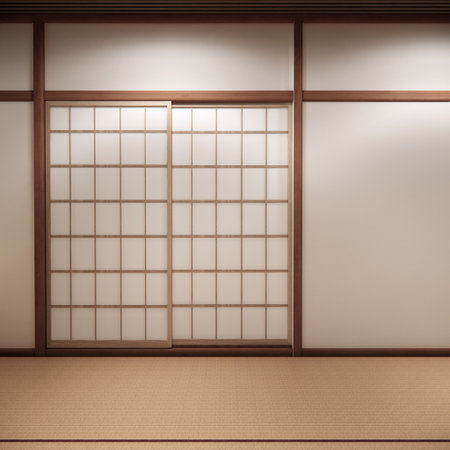 Tokonoma wall design Living room interior cleaning room Japanese traditional style. 3D renderingの写真素材