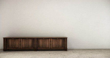 wooden minimalist design.3D renderingの写真素材