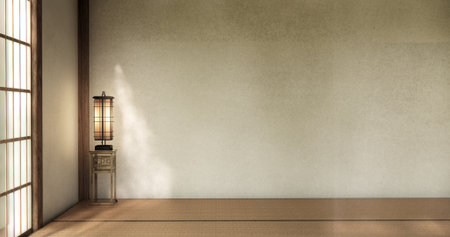 Empty room,Clean japanese minimalist room interior, 3D renderingの写真素材