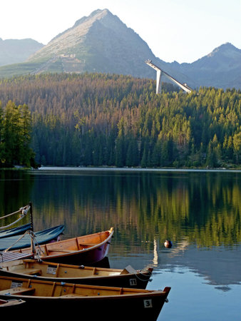 Harbour in The High Tatras near Strbske pleso の写真素材