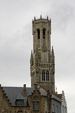 Belfort (Belfry) in old Brugge City in Belgiumの写真素材