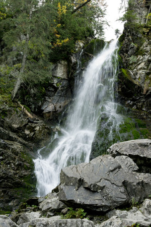Rohace waterfalls (Rohacske vodopady) in Western Tatras in Slovakiaの写真素材