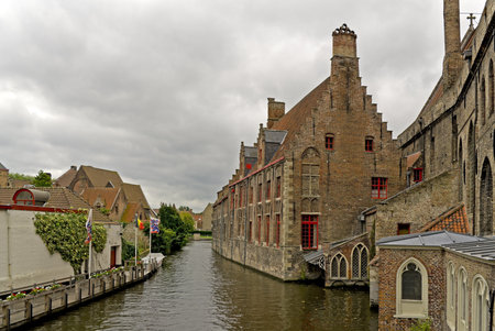 Brewery in old Brugge City in Belgiumのeditorial素材