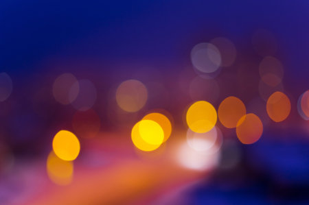 Blurred night view of city in the night の写真素材