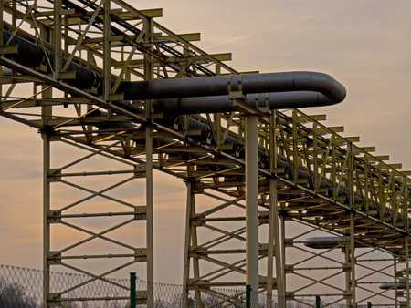 Industry construction during sunset with beautiful skyの写真素材