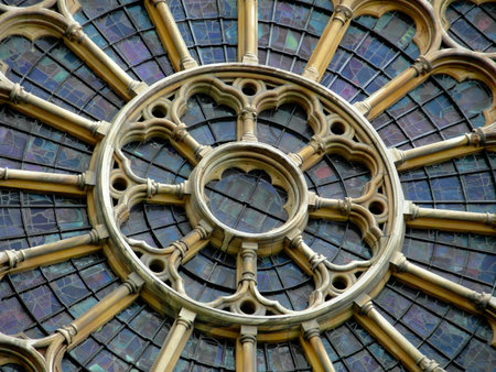 Detail of gothic style in Westminster Abbey, Londonの写真素材