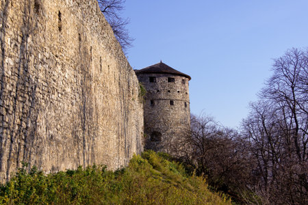 Ruins of Hukvaldy castle in Czech republicのeditorial素材