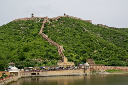 Great Wall of Jaipur in Rajasthan, Indiaのeditorial素材
