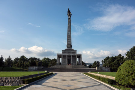 Slavin memorial in Bratislava, Slovakia, reminiscent of soviet soldiersのeditorial素材