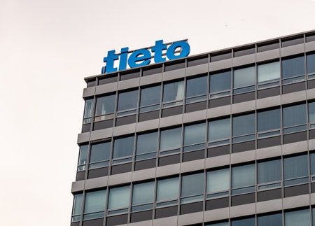 OSTRAVA, CZECH REPUBLIC - MAY 12, 2018: The building of Tieto company in Ostrava, Czech Republic. Tieto is one of the largest IT service providers in Europe.のeditorial素材