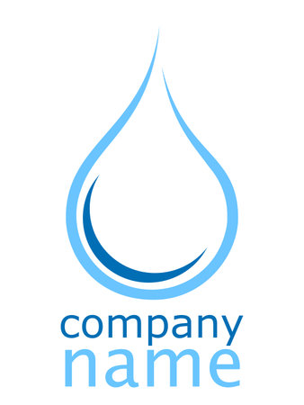 Vector illustration of a blue water drop as a logo for a companyのイラスト素材