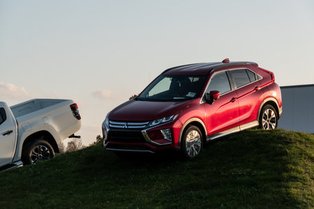 OSTRAVA, CZECH REPUBLIC - NOVEMBER 6, 2019: Brand new Mitsubishi Eclipse Cross SUV presented by a...