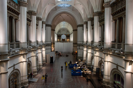 STOCKHOLM, SWEDEN - APRIL 21, 2019: The central hall of Nordiska museet museum in Stockholm during reconstructionのeditorial素材