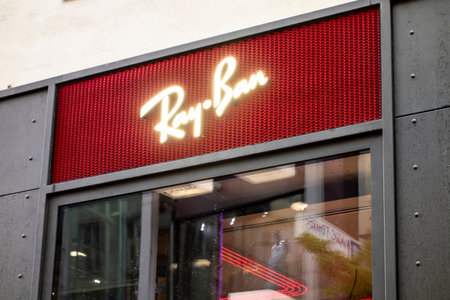 VIENNA, AUSTRIA - JULY 28, 2021: Storefront of Ray-Ban store which sells glasses and other...