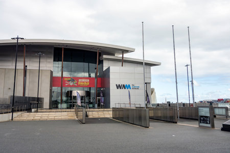 FREMANTLE, WESTERN AUSTRALIA - JULY 14, 2018: Entrance to WA Maritime Museum in Fremantle, Western Australia with exhibitions about marine lifeのeditorial素材