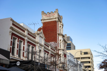 PERTH, WESTERN AUSTRALIA - JULY 13, 2018: The old tower of Salvation Army which needs reconstructionのeditorial素材
