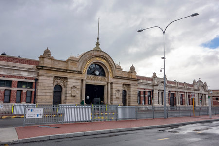 FREMANTLE, AUSTRALIA - JULY 14, 2018 - Historical building of Fremantle Railway Station in Western Australiaのeditorial素材