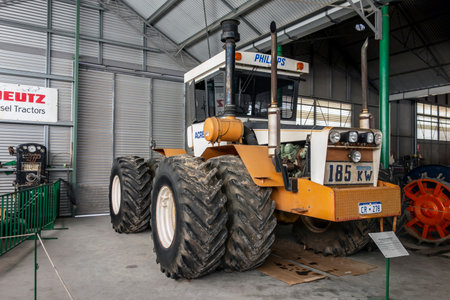 PERTH, WESTERN AUSTRALIA - JULY 13, 2018: Phillips Acremaster 1981 with 185kW engine in Tractor Museum of WA in Whiteman Park near Perth, Western Australiaのeditorial素材
