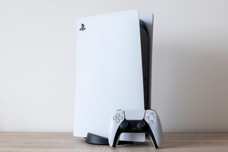 OSTRAVA, CZECH REPUBLIC - MARCH 17, 2022:  Sony PlayStation 5 gaming console and DualSense...
