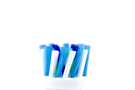 Closeup of a bristle of an electric toothbrush.の写真素材