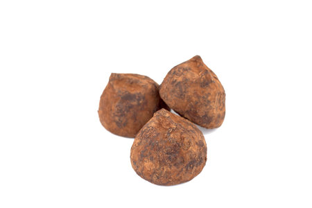 Three truffles. Isolated.の写真素材