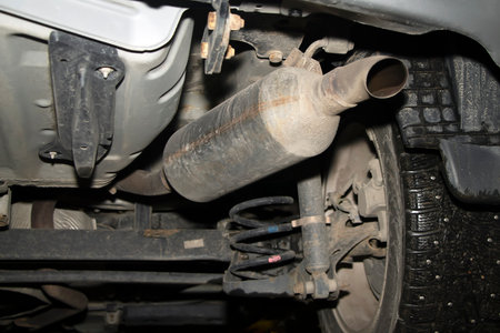 Car Repair on a Liftの写真素材