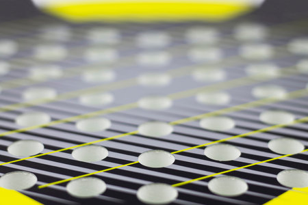 Abstract background with selective focus. Openings rackets for playing beach tennis.の写真素材