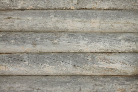 Old timber wall. Retro wooden surface. Horizontal structure.の写真素材