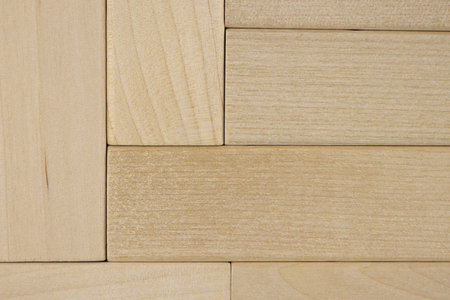Wooden background. Blocks tower game, texture.の写真素材