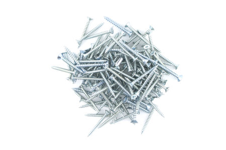 Metal screws isolated on white background.の写真素材