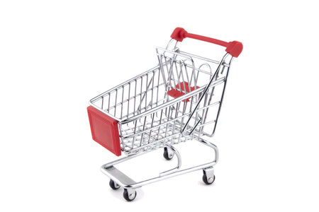Shopping Cart isolated white background. Shopping stores to buy goods.の写真素材