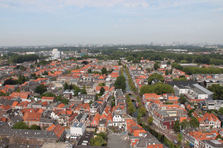 Delft. View from the clock tower.の写真素材