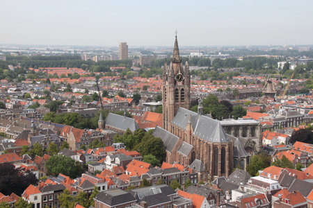 Delft. View from the clock tower.の写真素材