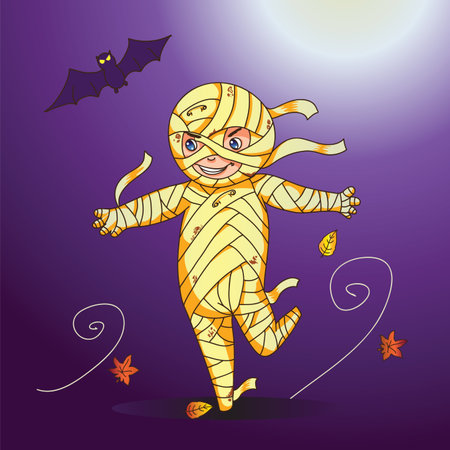 Halloween cartoon character â happy mummyのイラスト素材
