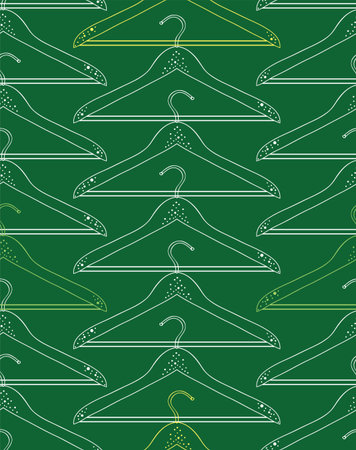 Seamless green color hanger patternのイラスト素材