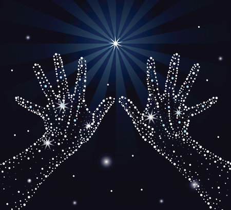 Hands of mankind reach for The Unknownのイラスト素材