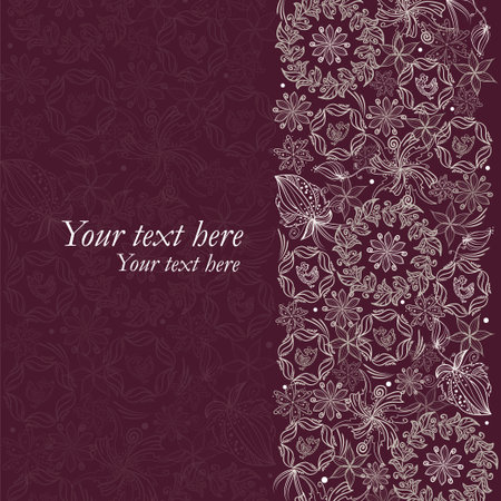 Vintage like floral cardのイラスト素材