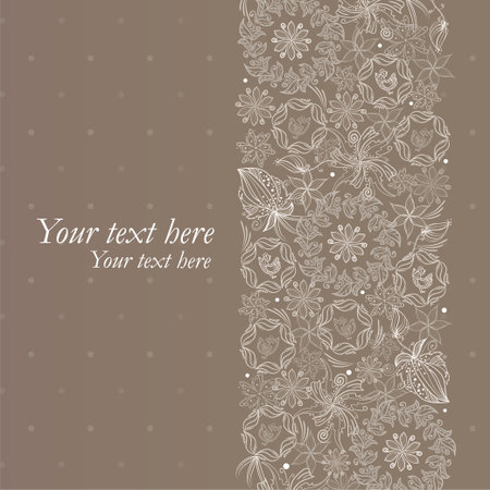 Pastel colored card with birds and flowersのイラスト素材