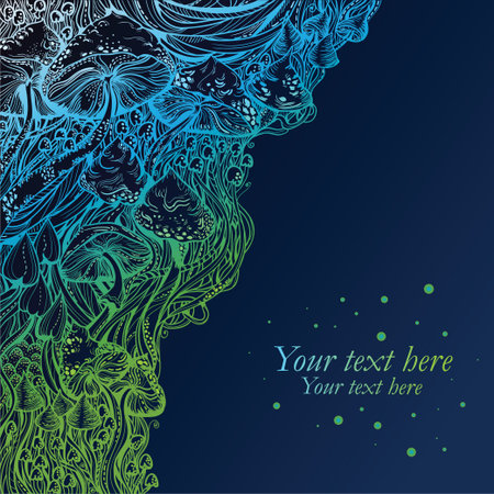 Mystic forest at midnight beautyのイラスト素材