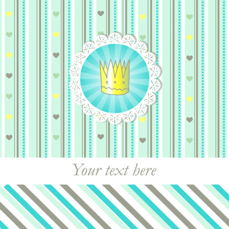 Sherbet color card with little crownのイラスト素材