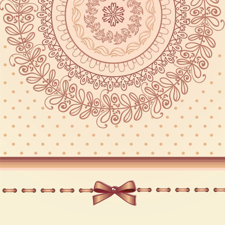 Retro styled invitation bow cardのイラスト素材