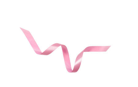 pink ribbon for decor card or present product concept isolated background.の写真素材