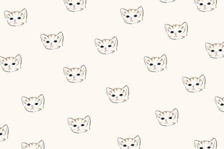 Cute cat illustration pattern background wallpaper.の写真素材