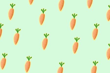 Carrots illustration hand drawn pattern background.