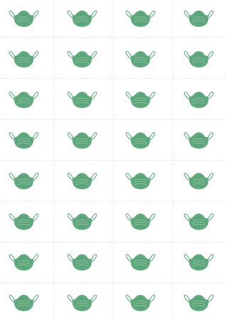 Face mask pattern illustration with social distancingの写真素材